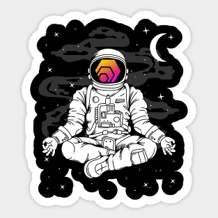 Astronaut Yoga HEX Coin To The Moon HEX Crypto Token Cryptocurrency Blockchain Wallet Birthday Gift For Men Women Kids Sticker